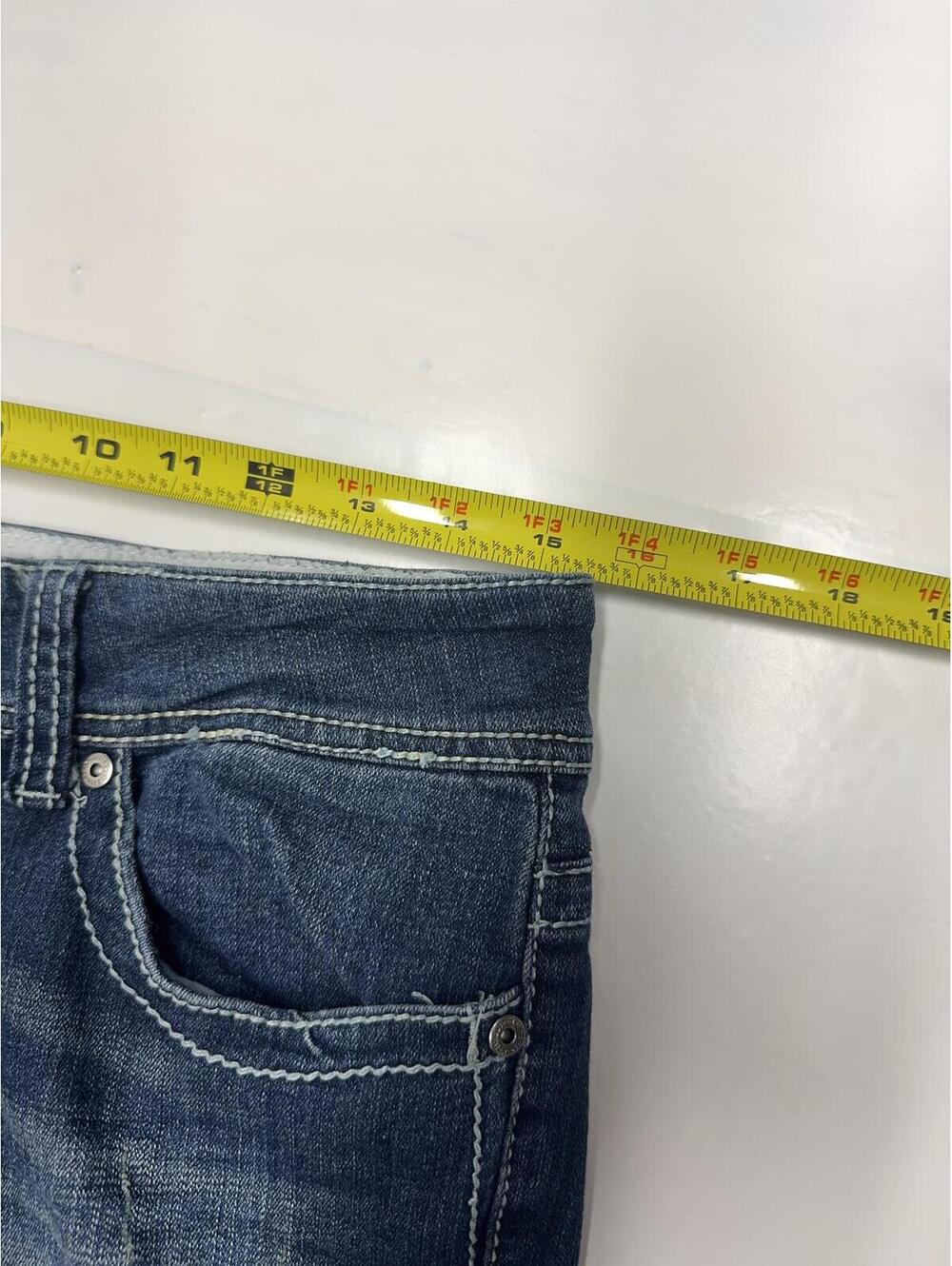 Dollhouse RK-2242 Distressed Bootcut Jeans Juniors Size 9 Stretch Medium Wash - Picture 5 of 12